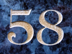 No 58 - gold on blue